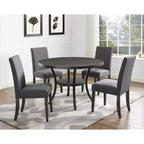 Sedie da pranzo in tessuto Biony Roundhill Furniture con finiture borchiate, grigie, set da 2