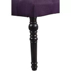 Panca da pranzo Leviton in tessuto capitonné con gambe tornite, viola