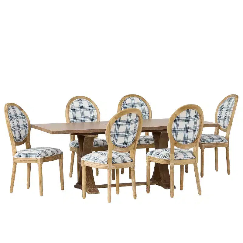 Christopher Knight Home Derring Set da Pranzo Espandibile da 7 Pezzi in Legno Rivestito Stile Rustico Francese