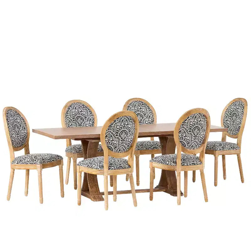 Christopher Knight Home Derring Set da Pranzo Espandibile da 7 Pezzi in Legno Rivestito Stile Rustico Francese