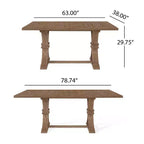 Christopher Knight Home Derring Set da Pranzo Espandibile da 7 Pezzi in Legno Rivestito Stile Rustico Francese