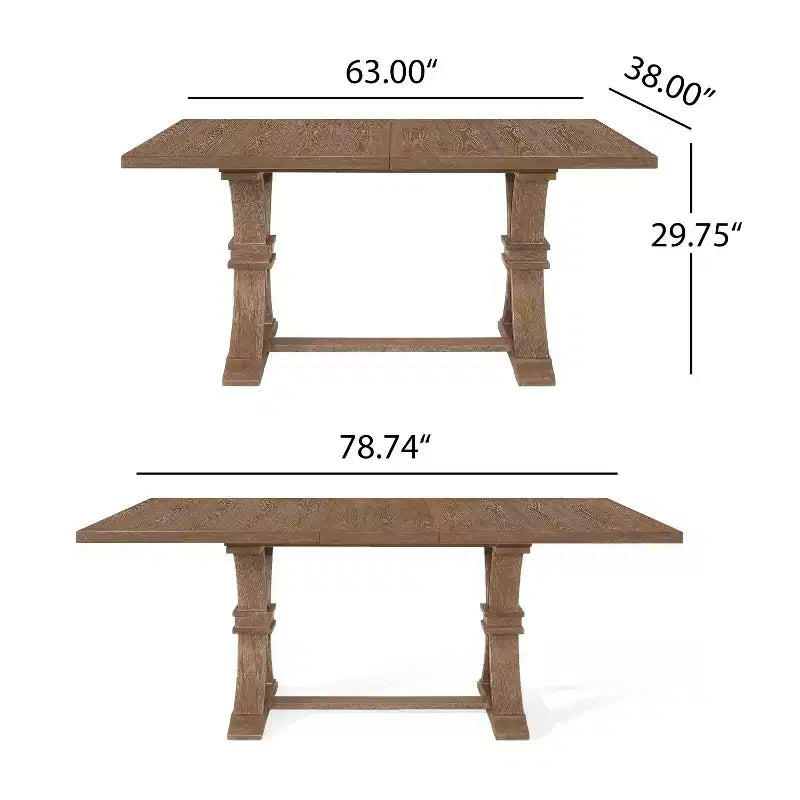 Christopher Knight Home Derring Set da Pranzo Espandibile da 7 Pezzi in Legno Rivestito Stile Rustico Francese