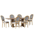 Christopher Knight Home Derring Set da Pranzo Espandibile da 7 Pezzi in Legno Rivestito Stile Rustico Francese