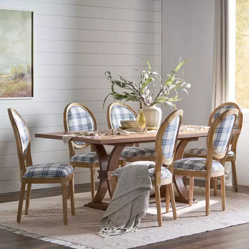 Christopher Knight Home Derring Set da Pranzo Espandibile da 7 Pezzi in Legno Rivestito Stile Rustico Francese