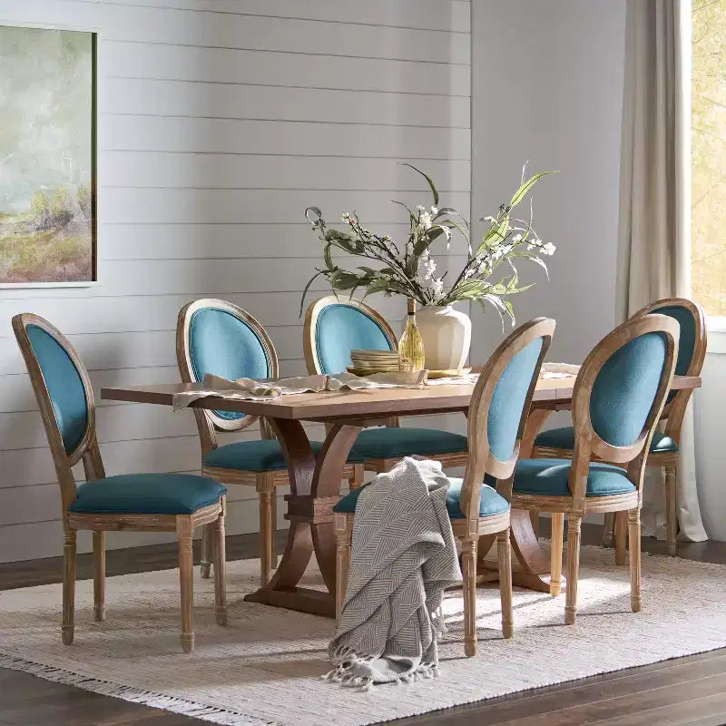 Christopher Knight Home Derring Set da Pranzo Espandibile da 7 Pezzi in Legno Rivestito Stile Rustico Francese