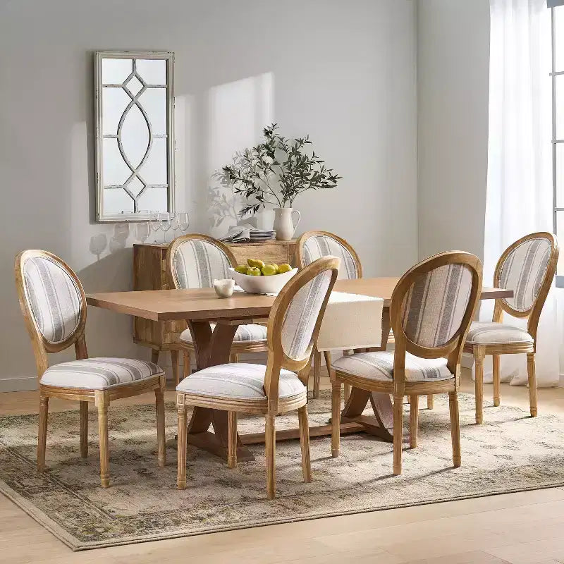 Christopher Knight Home Derring Set da Pranzo Espandibile da 7 Pezzi in Legno Rivestito Stile Rustico Francese