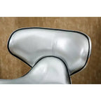 Sgabelli da bar girevoli regolabili Roundhill Furniture Masaccio, imbottiti in similpelle con base cromata, argento, set da 2
