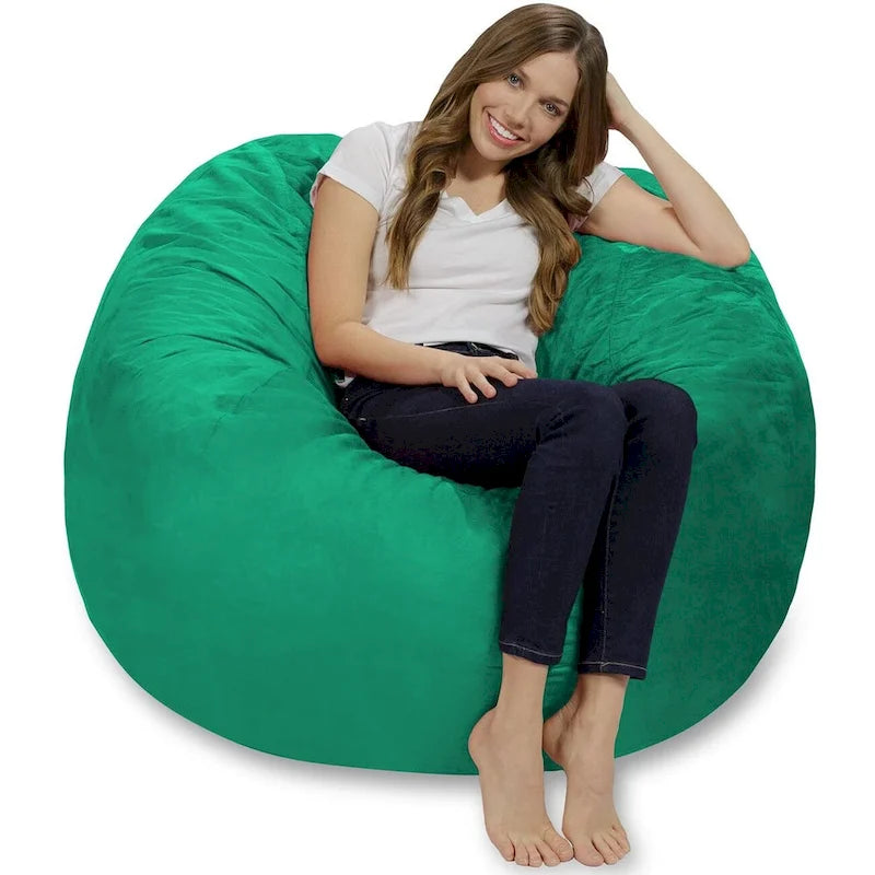 Poltrona Sacco in Memory Foam Morbido con Rivestimento Rimovibile in Microsuede