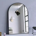Specchio da Caminetto Ad Arco 24 x 36, Nero/Oro-HOMLUX: Cornice in Metallo, Montaggio a Parete, Decorazione Moderna
