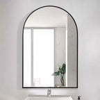 Specchio da Caminetto Ad Arco 24 x 36, Nero/Oro-HOMLUX: Cornice in Metallo, Montaggio a Parete, Decorazione Moderna