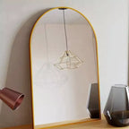 Specchio da Caminetto Ad Arco 24 x 36, Nero/Oro-HOMLUX: Cornice in Metallo, Montaggio a Parete, Decorazione Moderna