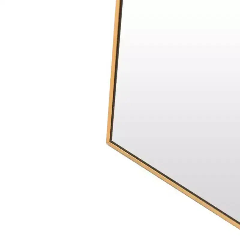 Specchio da Caminetto Ad Arco 24 x 36, Nero/Oro-HOMLUX: Cornice in Metallo, Montaggio a Parete, Decorazione Moderna