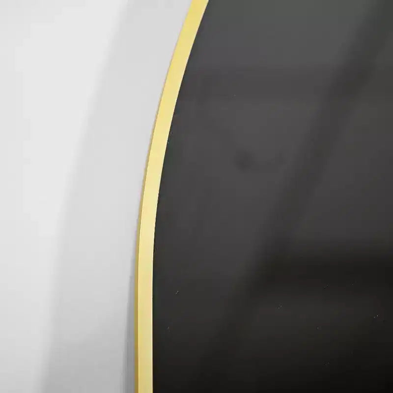 Specchio da Caminetto Ad Arco 24 x 36, Nero/Oro-HOMLUX: Cornice in Metallo, Montaggio a Parete, Decorazione Moderna