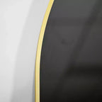 Specchio da Caminetto Ad Arco 24 x 36, Nero/Oro-HOMLUX: Cornice in Metallo, Montaggio a Parete, Decorazione Moderna