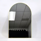 Specchio da Caminetto Ad Arco 24 x 36, Nero/Oro-HOMLUX: Cornice in Metallo, Montaggio a Parete, Decorazione Moderna