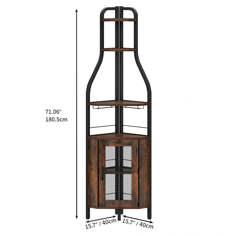71 Scaffale portabottiglie ad angolo stile industriale