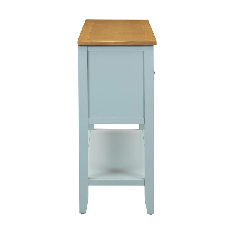 Mobile Consolle Vintage con Ampio Spazio Contenitivo, Quattro Piccoli Cassetti e Ripiano Inferiore per Soggiorni, Ingressi e Cucine