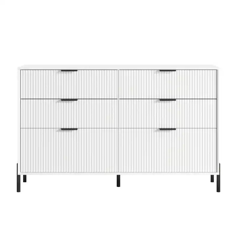 Set cassettiera camera da letto Festivo 4 pezzi Modern Elegance con cassettiera a 6 cassetti e comodini a 2 cassetti