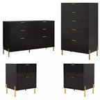 Festivo 4pc Modern Elegance Bedremm Chest and 6 Drawer Dresser and 2 Drawer Nightstands Set
