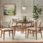 Tavolo da pranzo rotondo in legno massello Lifestorey Raylen Mid-Century Modern