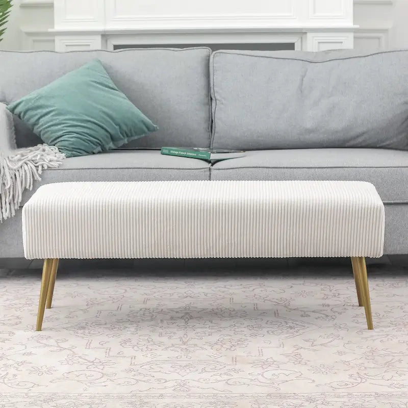 Panca con rivestimento in velluto da 43 pollici per fondo letto o ingresso
