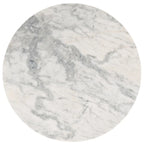 Tavolino da caffè rotondo in marmo bianco con gambe in legno – Bianco/Naturale, Bianco/Nero
