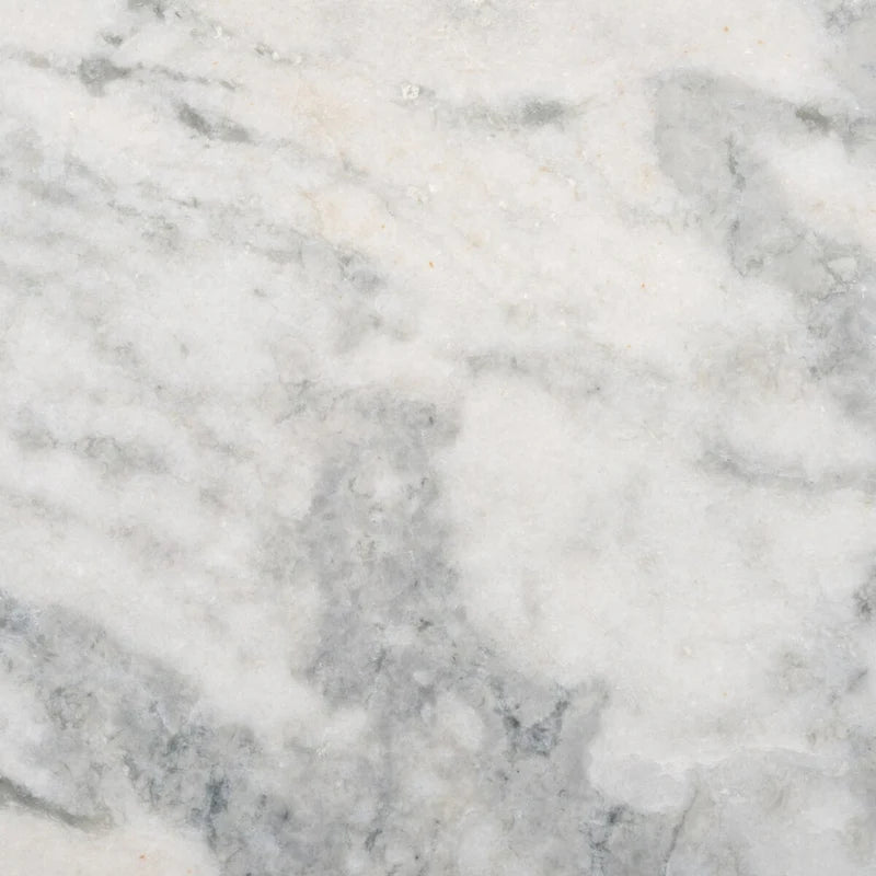 Tavolino da caffè rotondo in marmo bianco con gambe in legno – Bianco/Naturale, Bianco/Nero